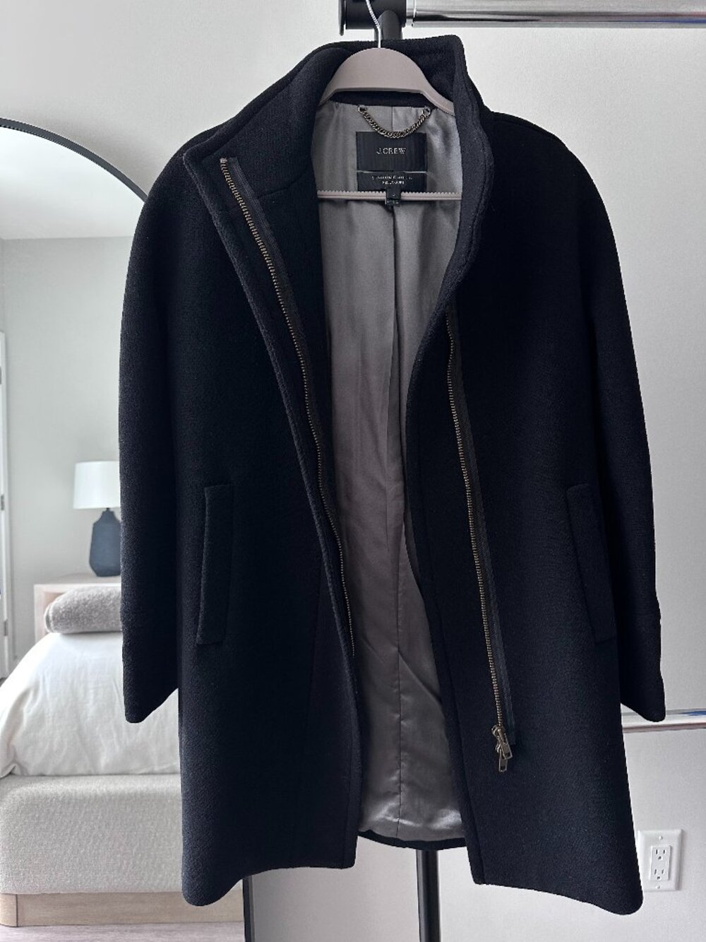 J Crew Stadium Cloth by Nello Gory Black Cocoon Coat in Size 2